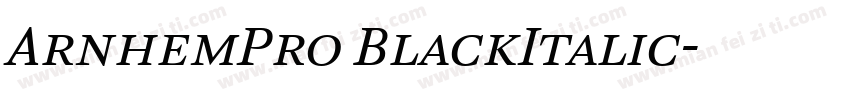 ArnhemPro BlackItalic字体转换